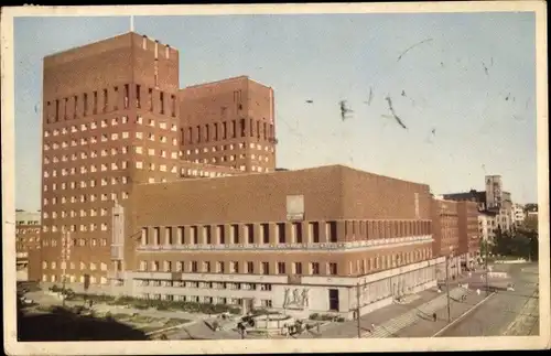 Ak Oslo Norwegen, Rathaus