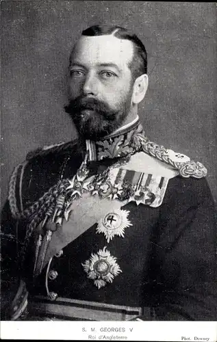 Ak King George V, König von Großbritannien, Portrait, Orden
