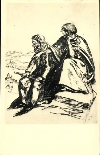 Künstler Ak Welti, Albert, Die Alten, Kunstwart Nr. 196