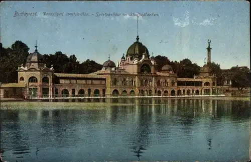 Ak Budapest Ungarn, Sportpavillon im Stadtwäldchen