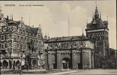 Ak Gdańsk Danzig, Hauptwache, Denkmal