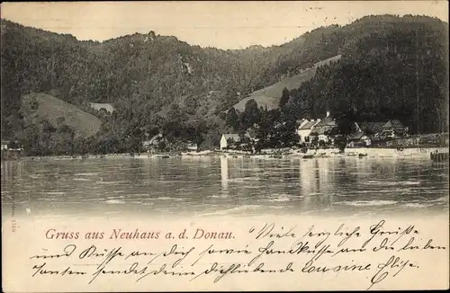 Ak Aschach an der Donau Oberösterreich, Teilansicht, Schloss Neuhaus an der Donau