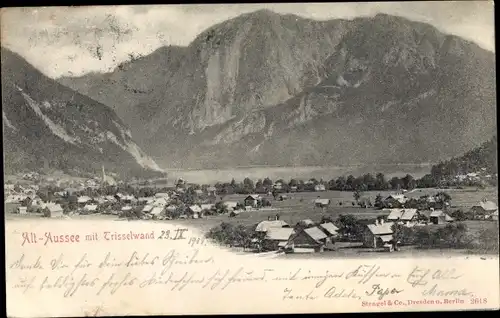 Ak Alt Aussee Altaussee Steiermark, Gesamtansicht mit Trisselwand