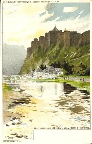 Künstler Litho Ranot, F., Bouillon Wallonien Luxemburg, Le Semoy, Le Vieux Chateau