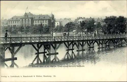 Ak Kiel, Blick über kl. Kiel mit Oberlandesgerichtsgebäude