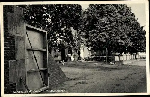 Ak Rüstersiel Wilhelmshaven an der Nordsee, Restaurant zur schönen Aussicht