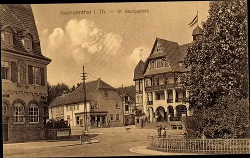 Ak Georgenthal in Thüringen, St. Georgsplatz, Hotel