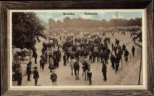 Passepartout Ak Buttstädt Thüringen, Rossmarkt, Pferdemarkt