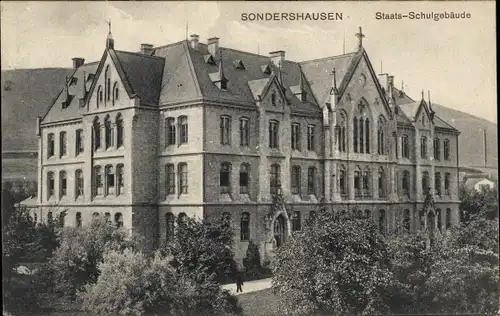 Ak Sondershausen im Kyffhäuserkreis Thüringen, Staats-Schule