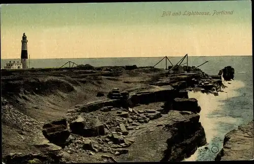 Ak Portland Dorset, Bill, Leuchtturm