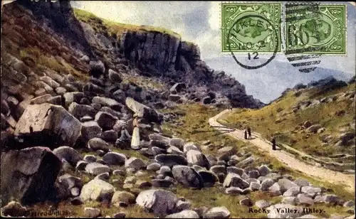 Künstler Ak Ilkley Yorkshire England, Rocky Valley