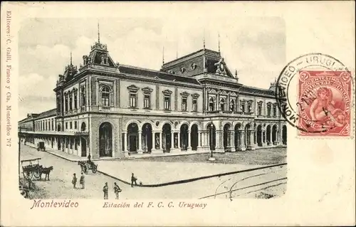 Ak Montevideo Uruguay, Bahnhof