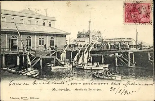 Ak Montevideo Uruguay, Boarding Dock