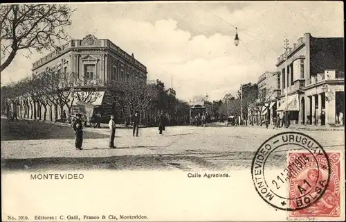 Ak Montevideo Uruguay, Calle Agraciada