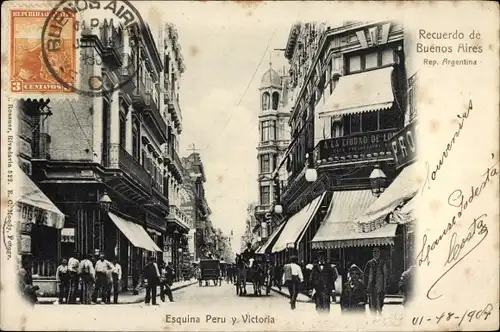 Ak Buenos Aires, Argentinien, Ecke Peru und Victoria