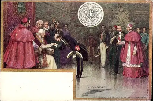 Künstler Litho Papst Leo XIII. empfängt Besuch, Joachim Pecchi