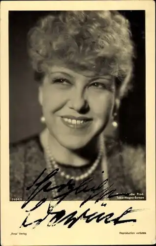 Ak Schauspielerin Ida Wüst, Portrait, Autogramm