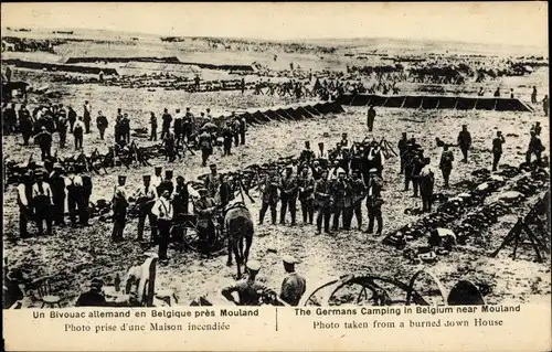 Ak Voeren Flandre Limbourg, Ein deutsches Biwak in Belgien in der Nähe von Mouland