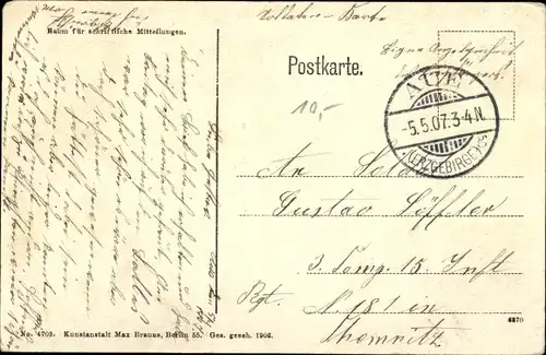 Passepartout Ak Aue im Erzgebirge Sachsen, König Friedrich August Warte, Mädchen