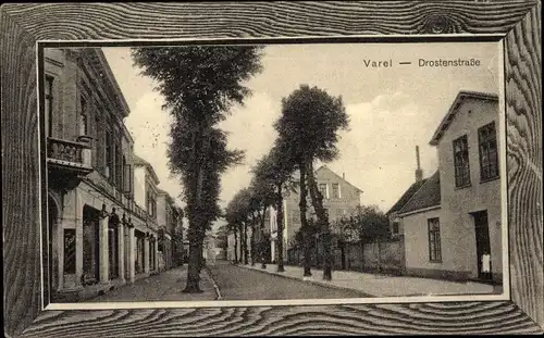 Passepartout Ak Varel in Oldenburg Jadebusen, Drostenstraße