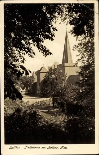 Ak Cottbus in der Niederlausitz, Stadtmauer am Berliner Platz