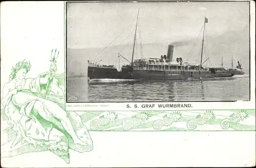 Passepartout Ak Dampfer SS Graf Wurmbrand, Österreichischer Lloyd