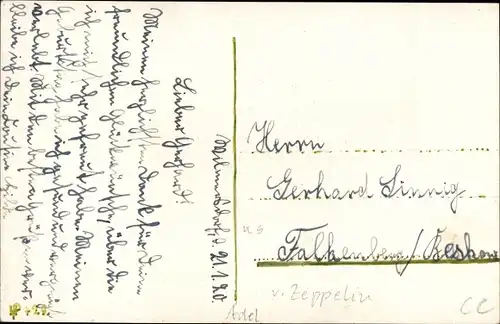 Ak Ferdinand Graf von Zeppelin, Mut ist Sieg, Portrait 1916