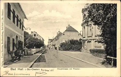 Ak Bad Hall Oberösterreich, Hauptstraße, Theater