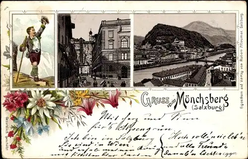 Litho Salzburg in Österreich, Mönchsberg