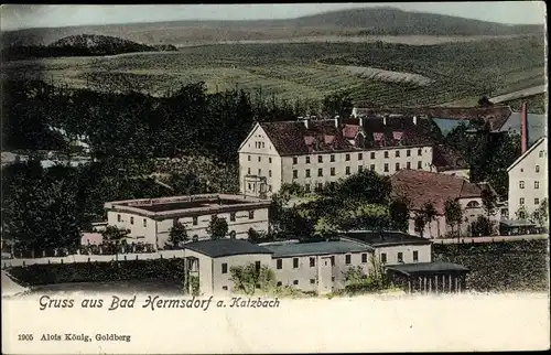Ak Jerzmanice Zdrój Bad Hermsdorf an der Katzbach Niederschlesien, Totalansicht