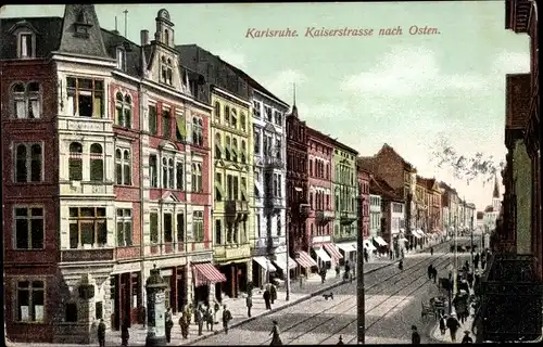 Ak Karlsruhe in Baden, Kaiserstraße