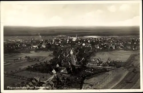 Ak Sandhausen bei Heidelberg?, Luftaufnahme