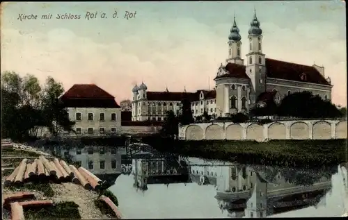 Ak Rot an der Rot in Württemberg, Kirche, Schloss