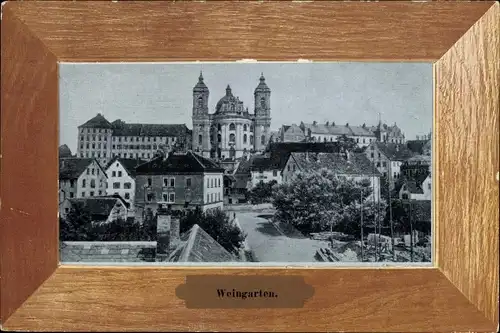 Passepartout Ak Weingarten in Württemberg, Gesamtansicht, Schloss