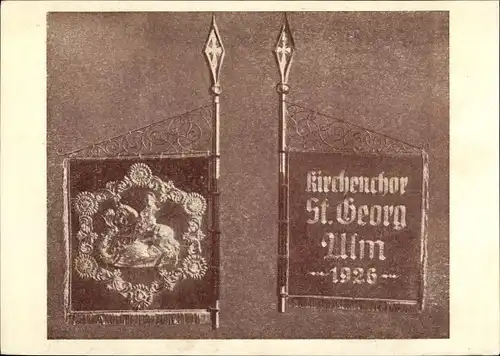 Ak Ulm an der Donau, Kirchenchor Sankt-Georg, Standartenweihe 1926