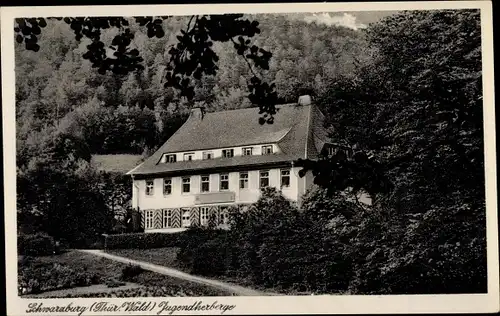 Ak Schwarzburg im Schwarzatal Thüringen, Blick zur Jugendherberge