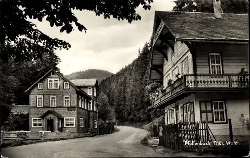 Ak Mellenbach Glasbach Schwarzatal Thüringen, Straße, Wohnhäuser