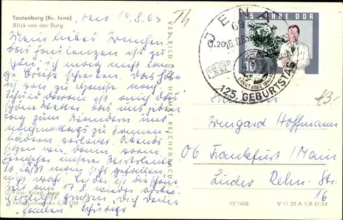 Ak Tautenburg in Thüringen, Blick vonder Burg