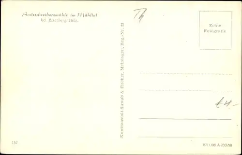 Ak Eisenberg in Thüringen, Amtsschreibermühle