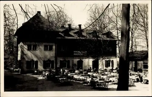 Ak Lichtenhain Sebnitz Sächs. Schweiz, HO Berghotel Kuhstall, Terrasse