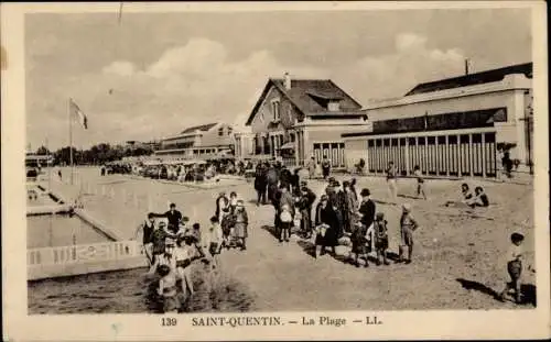 Ak Saint Quentin Aisne, La Plage