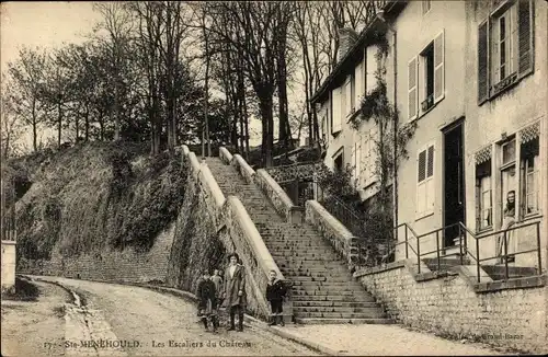 Ak Sainte Menehould Marne, Les Escaliers du Chateau