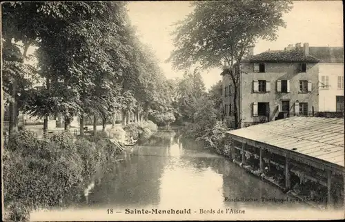 Ak Sainte Menehould Marne, Bords de l'Aisne