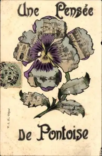 Ak Pontoise Val d'Oise, Teilansichten