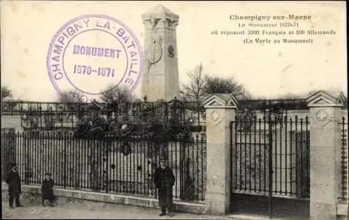 Ak Champigny sur Marne Val de Marne, Das Denkmal