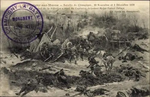 Ak Champigny sur Marne Val de Marne, Schlacht von Champigny, Kampf von Platrière