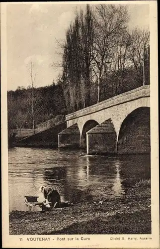 Ak Voutenay sur Cure Yonne, Pont sur la Cure