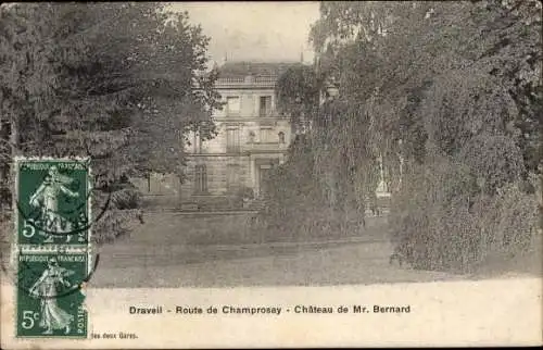 Ak Draveil Essonne, Route de Champrosay, Chateau de Mr. Bernard