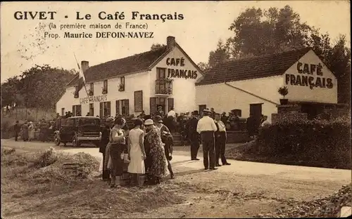 Ak Givet Ardennes, Le Café Francais