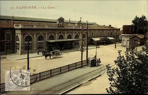 Ak Narbonne Aude, Bahnhof